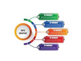 Modern colorful business infographic template design with 5 stepss vector