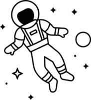 Floating Astronaut in Space Design vector