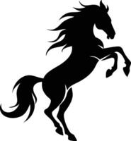 Black Silhouette of a Rearing Horse in a Dynamic Pose vector