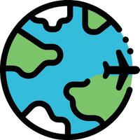 Cartoon Globe Icon Simplified World Map Illustration vector