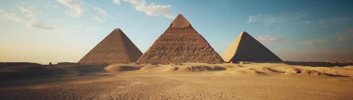 Three Ancient Pyramids in the Desert photo