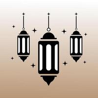 three black and white lanterns hanging from a string vector
