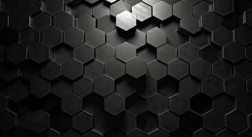 A Black and white hexagonal pattern wallpaper photo
