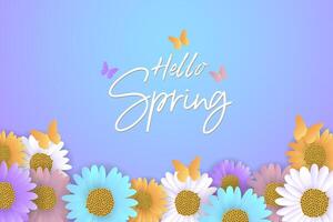Hello Spring background vector