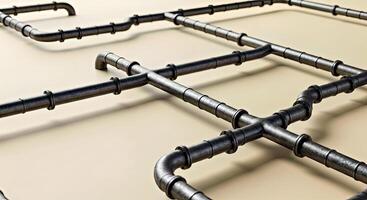 Pipes and pipes in a grid pattern photo