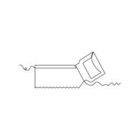 one line art Back Saw illustration. line art, one continuous line, simple, hand drawn and sketch style. for icons, symbols, signs or logos vector