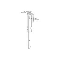 one line art Tester tool illustration. line art, one continuous line, simple, hand drawn and sketch style. for icons, symbols, signs or logos vector