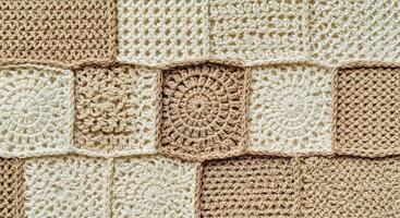 Crochet blanket with different colors and patterns photo