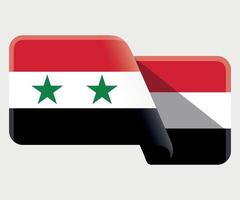 rectangular stylized national flag of Syria on white background vector
