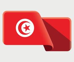 rectangular stylized national flag of Tunisia on white background vector