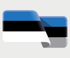 rectangular stylized national flag of Estonia on white background vector