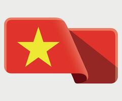 rectangular stylized national flag of Vietnam on white background vector