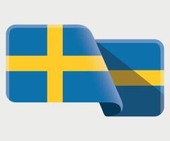 rectangular stylized national flag of Sweden on white background vector