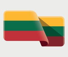 rectangular stylized national flag of Lithuania on white background vector