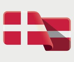 rectangular stylized national flag of Denmark on white background vector