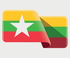 rectangular stylized national flag of Myanma on white background vector