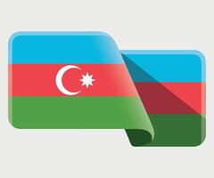 rectangular stylized national flag of Azerbaijan on white background vector