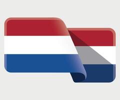 rectangular stylized national flag of Netherlands on white background vector