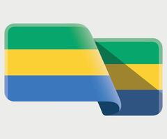 rectangular stylized national flag of Gabon on white background vector