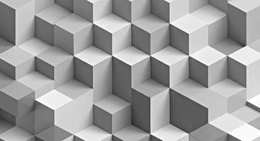 3d cube background with white and gray cubes photo