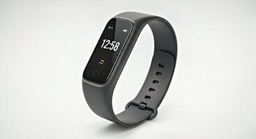 A smart watch with an alarm clock on it photo