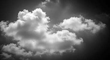 Black and white photo of a cloud in the sky