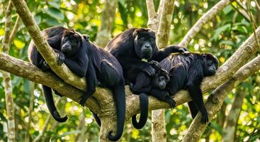 Howler monkeys in the amazon rainforest photo