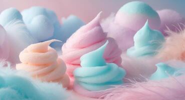 A group of fluffy clouds with different colors photo
