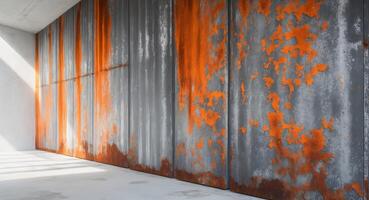 An orange wall with rust on it photo