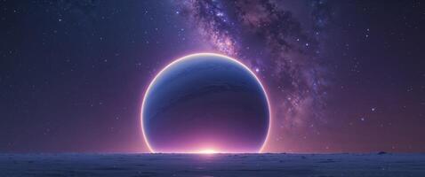 An alien egg in space with a bright light photo