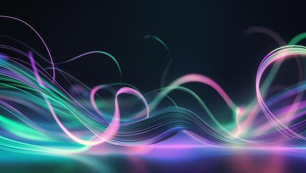 Digital Data Streams Flowing Dynamically in Cyberspace. photo