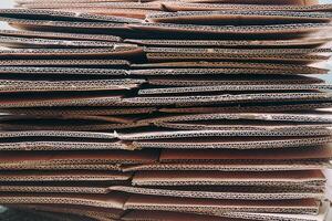 Landscape Photo of a stack of cardboard boxes ready to recycling