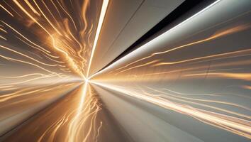 Dynamic Motion Through Futuristic Tunnel with Warm Light Effects. photo