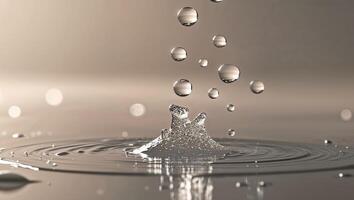 Water Transitioning from Ice to Liquid in Soft Lighting photo