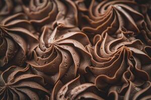 Swirled Chocolate Frosting Delicious Dessert Texture photo