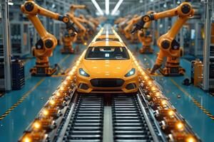 Automated Car Assembly Line Robotic Production Factory photo