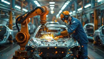 Robotic Welding Automation in Modern Car Manufacturing photo