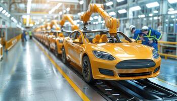 Automated Robotic Car Assembly Line Production photo