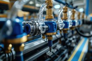 Close-Up View of Industrial Pneumatic Tools for Efficient Manufacturing Processes photo