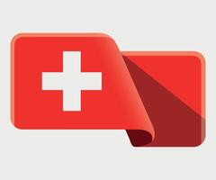 rectangular stylized national flag of Switzerland on white background vector