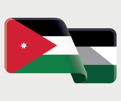 rectangular stylized national flag of Jordan on white background vector