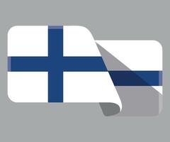 rectangular stylized national flag of Finland on white background vector