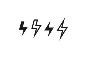 lightning or electricity icon line and flat set vector