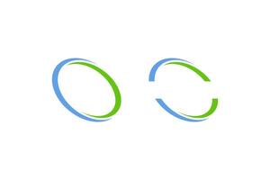 circle oval shape logo template modern abstract blue green vector