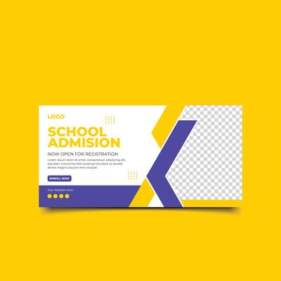 Back to school Or School admission social media post square Clean web banner Design