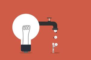 A robotic hand holding a glowing light bulb, concept of technological innovation vector