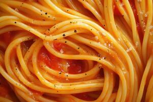 Delicious and Flavorful Italian Spaghetti Pasta with Fresh Tomatoes Ready to Serve photo