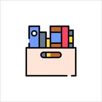 A box with books in it on a white background vector