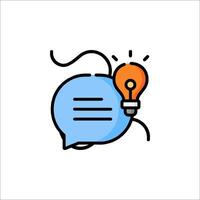 A light bulb in a speech bubble with a message vector