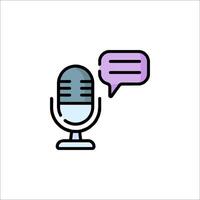 A microphone with speech bubble icon vector